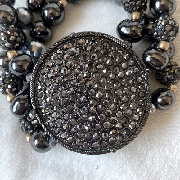 Black Label Jewelry - Chico's Hematite Stretch 3 Strand Bracelet